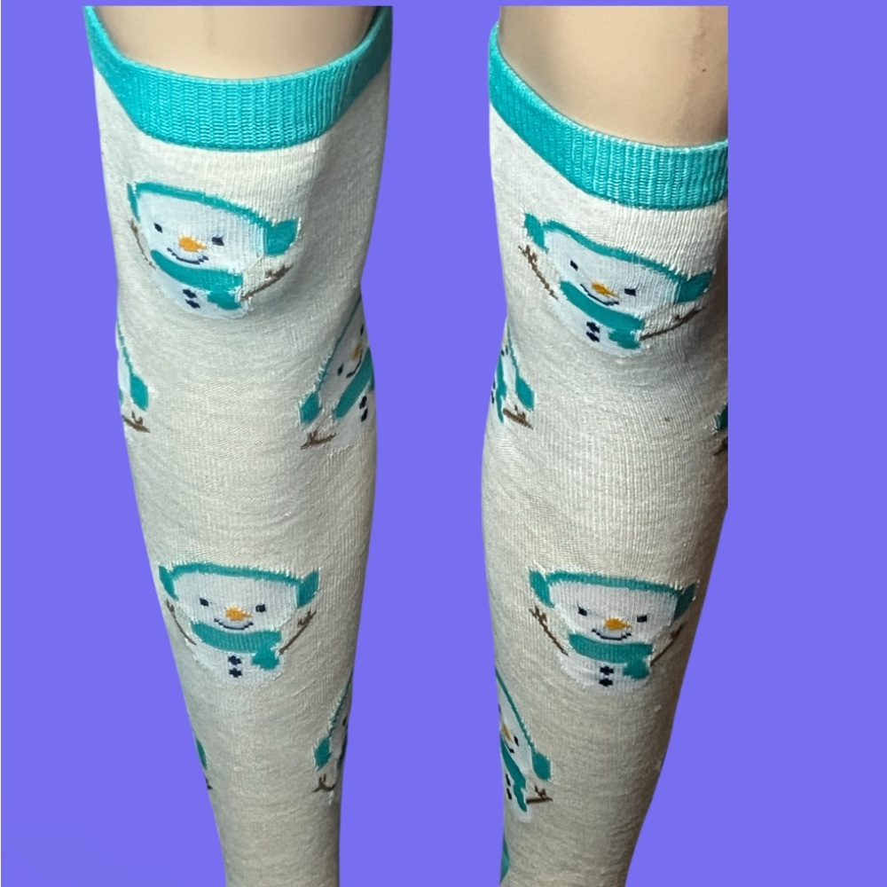 Holiday Snowman Knee High Novelty Socks NWT - Picture 2 of 9